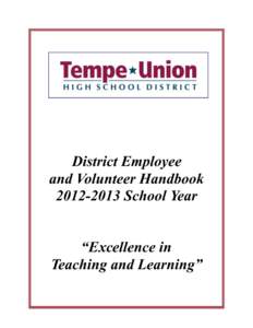 District Employee and Volunteer Handbook[removed]School Year “Excellence in Teaching and Learning”