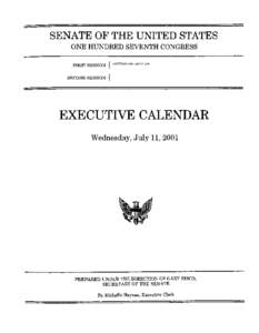 SENATE OF THE UNITED STATES ONE HUNDRED SEVENTH CONGRESS FIRST SESSION { CONVENED JANUARY 3, 2001