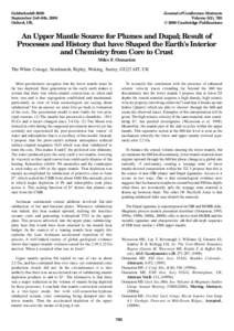 Goldschmidt 2000 September 3rd–8th, 2000 Oxford, UK. Journal of Conference Abstracts Volume 5(2), 763