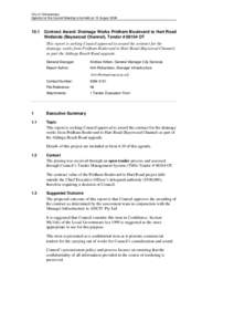 City of Onkaparinga Agenda for the Council Meeting to be held on 19 AugustContract Award: Drainage Works Pridham Boulevard to Hart Road