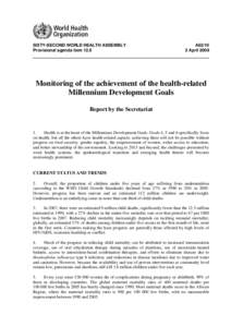 Health policy / Global health / Public health / Millennium Development Goals / World Health Report / Maternal death / Health in the Central African Republic / Maternal health / Health / Medicine / Health economics