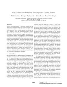 Non-parametric statistics / Data mining / Data analysis / Outlier / ELKI / Anomaly detection / Hans-Peter Kriegel / Rank correlation / Correlation and dependence / Statistics / Covariance and correlation / Statistical dependence