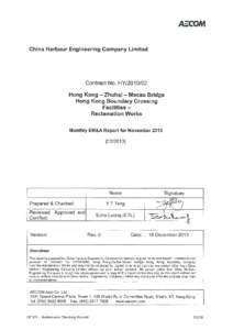 Contract No. HY[removed]Hong Kong-Zhuhai-Macao Bridge Hong Kong Boundary Crossing Facilities – Reclamation Works Monthly EM&A Report for November 2013