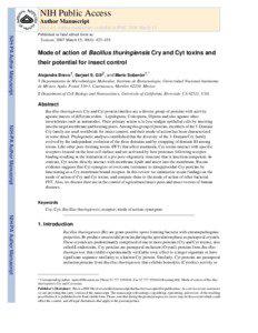 Microbiology / Toxins / Bacillaceae / Delta endotoxin / Bacillus thuringiensis / Pore-forming toxin / AB toxin / Membrane protein / Diphtheria toxin / Biology / Peripheral membrane proteins / Protein domains