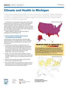 NRDC fact sheet  February 2015 FS:15-01-G  Climate and Health in Michigan