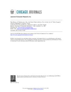 Journal of Consumer Research, Inc.  The University of Chicago Press http://www.jstor.org/stable[removed] .  Your use of the JSTOR archive indicates your acceptance of the Terms & Conditions of Use, available at .