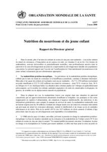ORGANISATION MONDIALE DE LA SANTE CINQUANTE-TROISIEME ASSEMBLEE MONDIALE DE LA SANTE Point 12.4 de l’ordre du jour provisoire A53/7 3 mars 2000