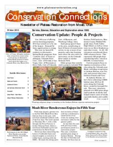 www.plateaurestoration.org  Conservation Connections Newsletter of Plateau Restoration from Moab, Utah Service, Science, Education and Exploration since 1995