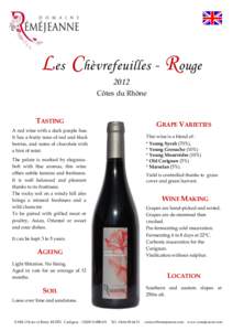 Les Chèvrefeuilles - Rouge 2012 Côtes du Rhône TASTING
