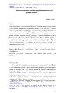 Esteban Serrani. Inversión y desarrollo en la paradójica transformación del mercado petrolero argentino. Papeles de Trabajo, Año 4, N° 7, abril 2011, ppInversión y desarrollo en la paradójica transforma