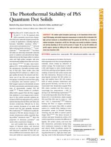 The Photothermal Stability of PbS Quantum Dot Solids