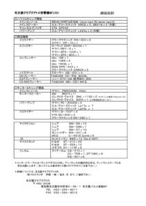 名古屋クラブクアトロ音響機材リスト ○ハウスミキシング関係 メインコンソール メインスピーカー チャンネルデバイダ パワーアンプ