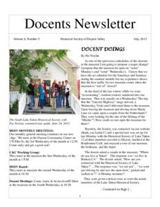 Docents Newsletter      