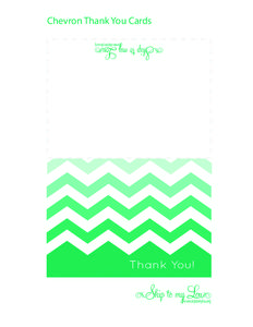 Chevron Ombre NoteCards Thank You Green