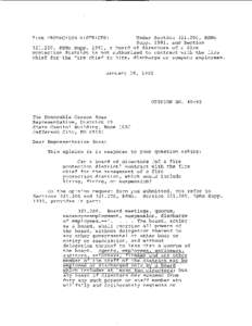 FIRE PROTECTION DISTRICTS:  Under Section[removed], RSMo Supp. 1991, and Section[removed], RSMo Supp. 1991, a board of directors of a fire protection district is not authorized to contract with the fire