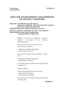 For discussion on 28 April 2010 EC[removed]ITEM FOR ESTABLISHMENT SUBCOMMITTEE