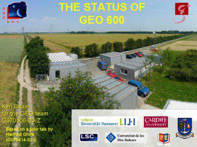 THE STATUS OF GEO 600