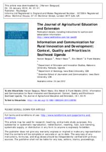 Africa / Geography of Uganda / Agriculture / Rural community development / Agricultural extension / Kamuli / Namasagali / Agricultural education / Uganda / Development / Geography of Africa / Kamuli District