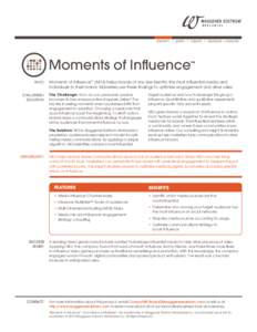 IDENTIFY  | LISTEN | CREATE | MEASURE + ANALYZE Moments of Influence