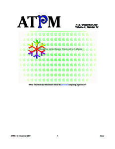 Cover  ATPM[removed]December 2001 Volume 7, Number 12