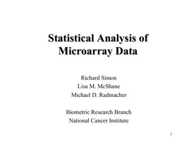 Statistical Issues in the Analysis of Microarray Data