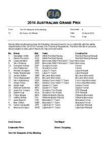 2014 AUSTRALIAN GRAND PRIX From