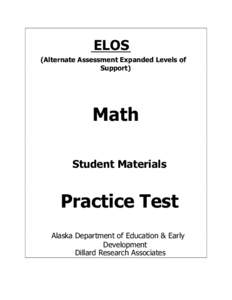 ELOS (Alternate Assessment Expanded Levels of Support) Math Student Materials