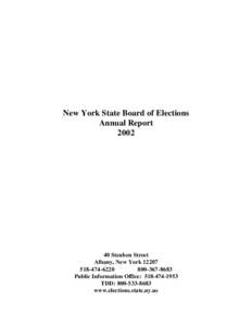 New York State Board of Elections Annual Report[removed]Steuben Street Albany, New York 12207