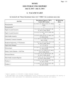 Page: 1/16  WFMY EEO PUBLIC FILE REPORT July 22, July 21, 2014