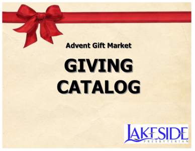 Advent Gift Market  GIVING CATALOG  Living Waters for the World