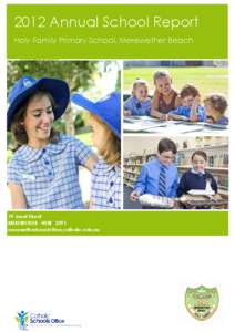 2012 Annual School Report Holy Family Primary School, Merewether Beach 19 Janet Street MEREWETHER NSW[removed]removed]