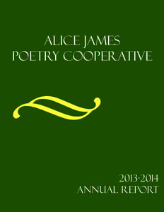 Alice James Poetry Cooperative •  