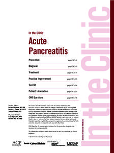 Acute Pancreatitis Section Editors Darren Taichman, MD, PhD Barbara J. Turner MD, MSED