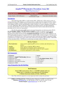 AAT Bioquest®, Inc.  Product Technical Information Sheet Last Updated June 2012
