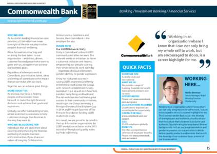 NATIONAL LGBTI RECRUITMENT GUIDE PRIDE IN DIVERSITY  Commonwealth Bank Banking / Investment Banking / Financial Services
