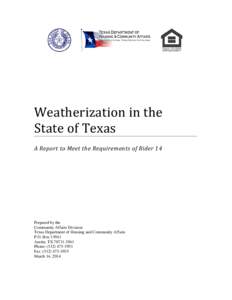 Weatherization in the State of Texas