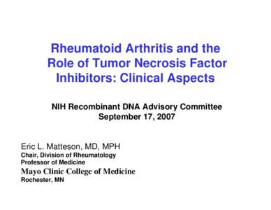 Immunosuppressants / Autoimmune diseases / Monoclonal antibodies / Arthritis / Rheumatology / TNF inhibitor / Etanercept / Infliximab / Rheumatoid arthritis / Medicine / Health / Pharmacology