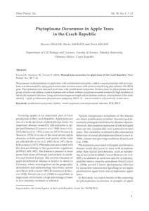 Plant Protect. Sci.  Vol. 39, No. 1: 7–12 Phytoplasma Occurrence in Apple Trees in the Czech Republic
