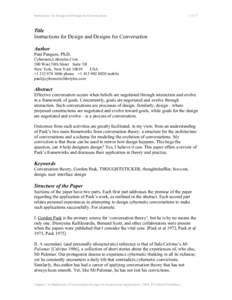 Technology / Design / Conversation theory / Gordon Pask / Systems theory / Usability / Technical communication / Conversation / Human–computer interaction / Oral communication / Science / Cybernetics