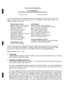 MINUTES OF THE MEETING GOVERNING BOARD SOUTHWEST FLORIDA WATER MANAGEMENT DISTRICT TAMPA, FLORIDA  AUGUST 25, 2015