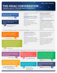 THE #RSAC CONVERSATION THEMES ABOUT THE NEW ERA OF SECURITY http://www.boozallen.com/lp/rsa-usaCYBER CRISIS ACTION PLANNING A MUST