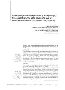 A new phlegethontiid specimen (Lepospondyli, Aistopoda) from the Late Carboniferous of Montceau-les-Mines (Saône-et-Loire, France)