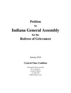 Petition to Indiana General Assembly for the