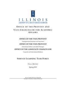 OFFICE OF THE PROVOST AND VICE-CHANCELLOR FOR ACADEMIC AFFAIRS OFFICE OF THE VICE-PROVOST Undergraduate Education and Innovation