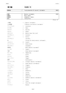 第１5類  CLASS 15 第15類