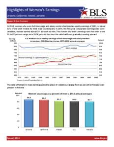 Highlights of Women’s Earnings    Arizona, California, Hawaii, Nevada   U.S.