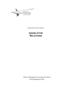 Legislative Relations GO Guide 2012 Final