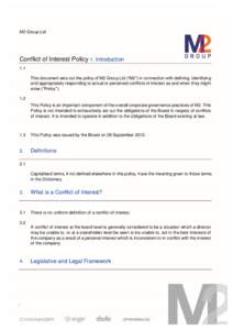 Business / Business law / Management / Corporate governance / United Kingdom company law / Board of directors / Conflict of interest / Corporation / Insurance / Corporations law / Private law / Law