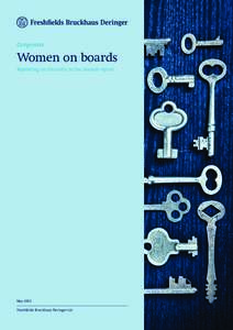 Corporate  Women on boards Reporting on diversity in the annual report  May 2012