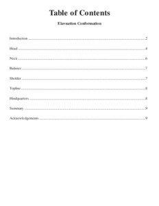 Table of Contents Elavuation Conformation